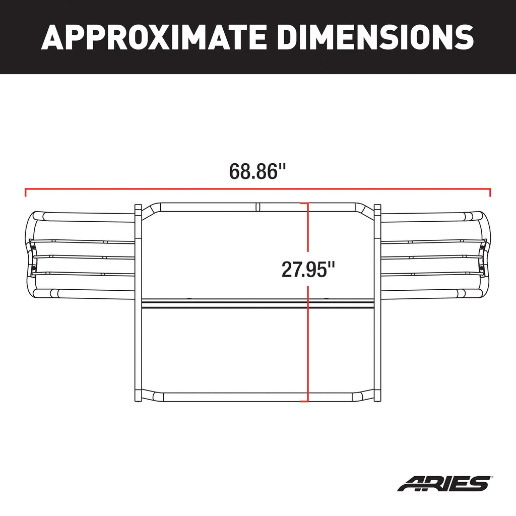 ARIES 2044 Black Steel Grille Guard, Select Toyota 4Runner for Select Toyota 4Runner