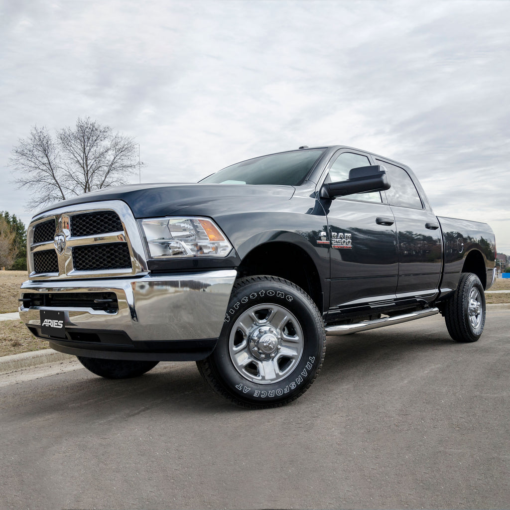 ARIES 205030-2 3" Round Polished Stainless Side Bars, Select Dodge, Ram 2500, 3500 for Select Ram 2500
