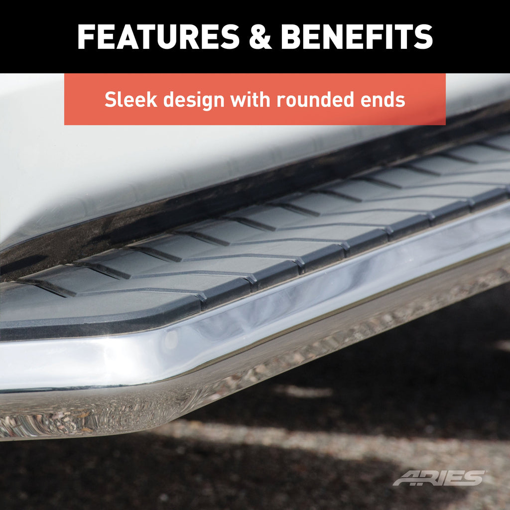 ARIES 2051017 AeroTread 5" x 67" Polished Stainless Running Boards, Select Toyota RAV4 - Truck Part Superstore