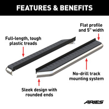 Load image into Gallery viewer, ARIES 2051867 AeroTread 5" x 67" Polished Stainless Running Boards (No Brackets) for Select Jeep Grand Cherokee