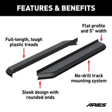 Load image into Gallery viewer, ARIES 2051967 AeroTread 5" x 67" Black Stainless Running Boards (No Brackets) for Select Jeep Grand Cherokee