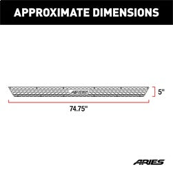 ARIES 2055191 ARIES 2055191 Paintable 91-Inch Raw Aluminum AdvantEDGE Running Board Step Pad - Truck Part Superstore