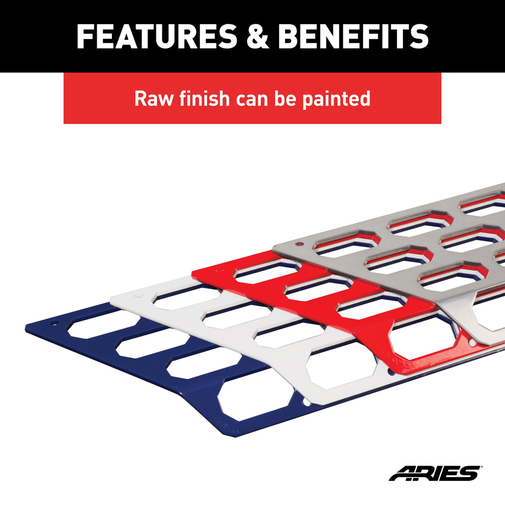 ARIES 2055191 ARIES 2055191 Paintable 91-Inch Raw Aluminum AdvantEDGE Running Board Step Pad - Truck Part Superstore