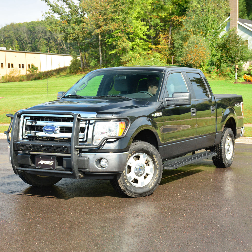 ARIES 2055516 RidgeStep 6-1/2" x 53" Black Steel Running Boards, Select Ford F-150 for Select Ford F-150