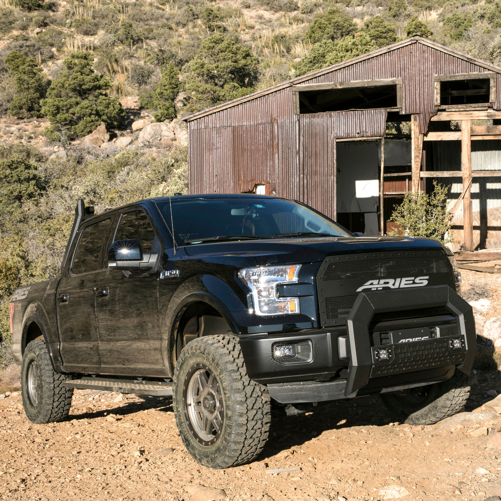 ARIES 2055520 RidgeStep 6-1/2" x 53" Black Steel Running Boards, Select Ford F-Series for Select Ford F-150