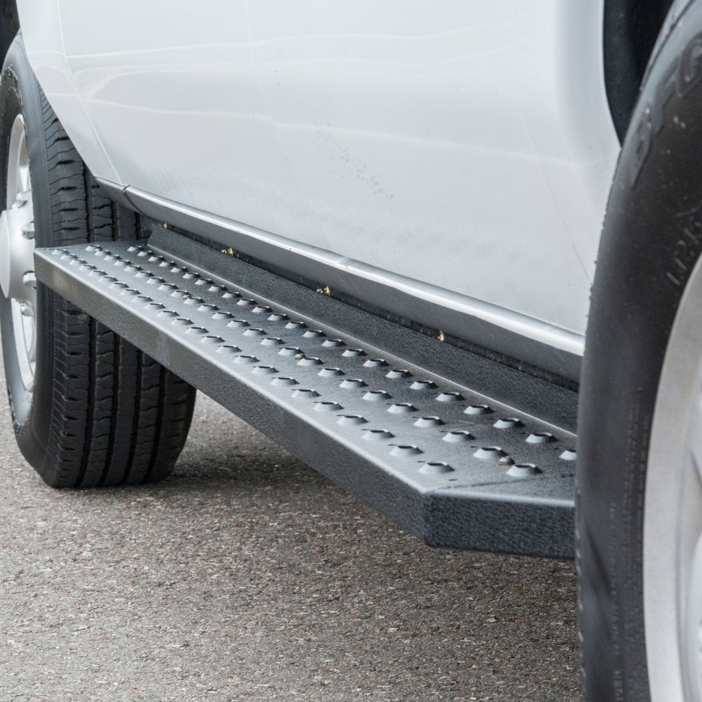 ARIES 2055535 RidgeStep 6-1/2in. x 96in.; 36in. Black Steel Running Boards; Select Ford Transi - Truck Part Superstore