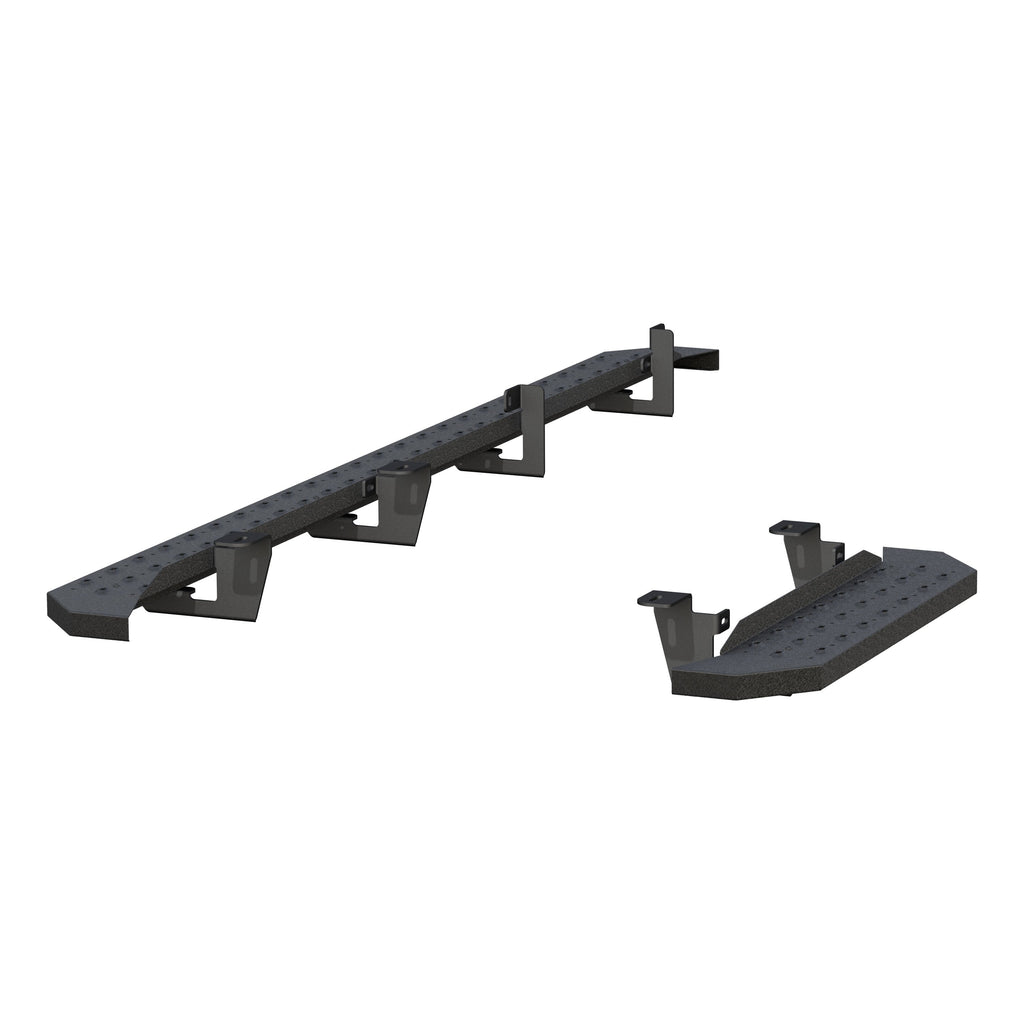 ARIES 2055537 RidgeStep 6-1/2" x 96", 36" Black Steel Running Boards, Select Ford E-Series for Select Ford E-350
