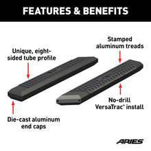 Load image into Gallery viewer, ARIES 2055953 AdvantEDGE 5-1/2" x 53" Black Aluminum Side Bars (No Brackets) for Select Ford F-250