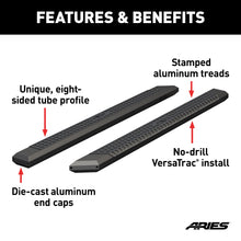 Load image into Gallery viewer, ARIES 2055991 AdvantEDGE 5-1/2" x 91" Black Aluminum Side Bars (No Brackets) for Select Ford F-250