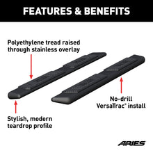 Load image into Gallery viewer, ARIES 2057975 AscentStep 5-1/2" x 75" Black Steel Running Boards (No Brackets) for Select Ford F-250