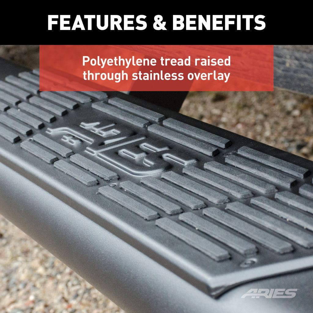 ARIES 2057985 AscentStep 5-1/2" x 85" Black Steel Running Boards (No Brackets) for Select Nissan TITAN