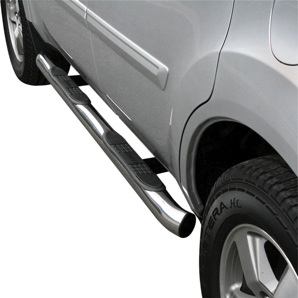 ARIES 206008-2 3in. Round Polished Stainless Side Bars; Select Honda Pilot - Truck Part Superstore