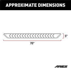 ARIES 2061019 AeroTread 5in. x 70in. Black Stainless Running Boards; Select Hyundai Tucson - Truck Part Superstore