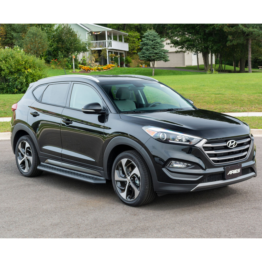 ARIES 2061019 AeroTread 5in. x 70in. Black Stainless Running Boards; Select Hyundai Tucson - Truck Part Superstore