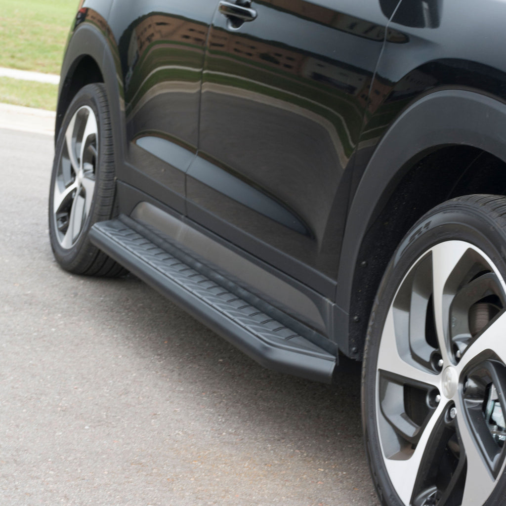ARIES 2061019 AeroTread 5in. x 70in. Black Stainless Running Boards; Select Hyundai Tucson - Truck Part Superstore