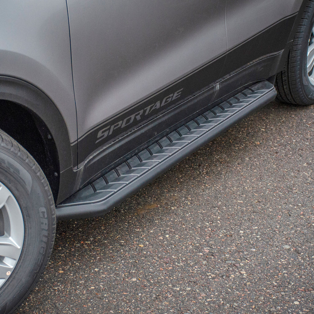 ARIES 2061039 AeroTread 5" x 67" Black Stainless Running Boards, Select Sportage, Tucson for Select Kia Sportage