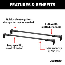 Load image into Gallery viewer, ARIES 2070450 Jeep Roof Rack Crossbars for Wrangler JK (2-Pack) for Select Jeep Wrangler