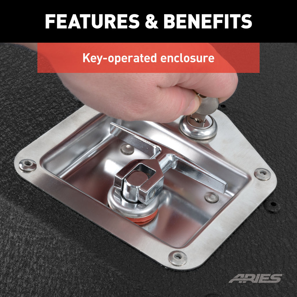 ARIES 2070475 Black Aluminum Security Cargo Lid, Select Jeep JK Unlimited for Select Jeep Wrangler