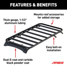 Load image into Gallery viewer, ARIES 2070610 Textured Black Aluminum Platform Roof Rack Cargo Carrier, Fits Select Ford Bronco 4-Door for Select Ford Bronco