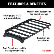 Load image into Gallery viewer, ARIES 2070615 Textured Black Aluminum Platform Roof Rack Cargo Carrier, Fits Select Ford Bronco 2-Door for Select Ford Bronco
