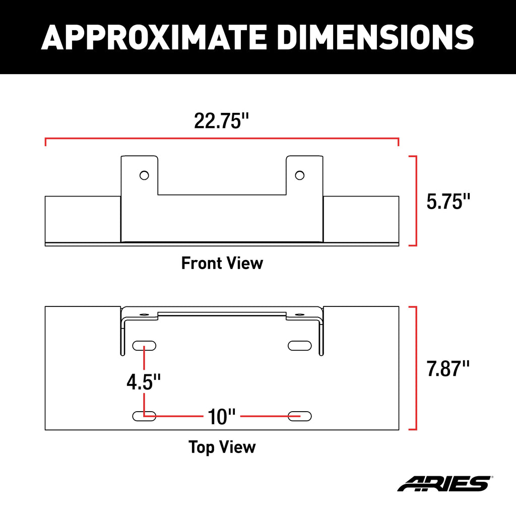 ARIES 2072100 Winch Adapter Plate with Fairlead Mount