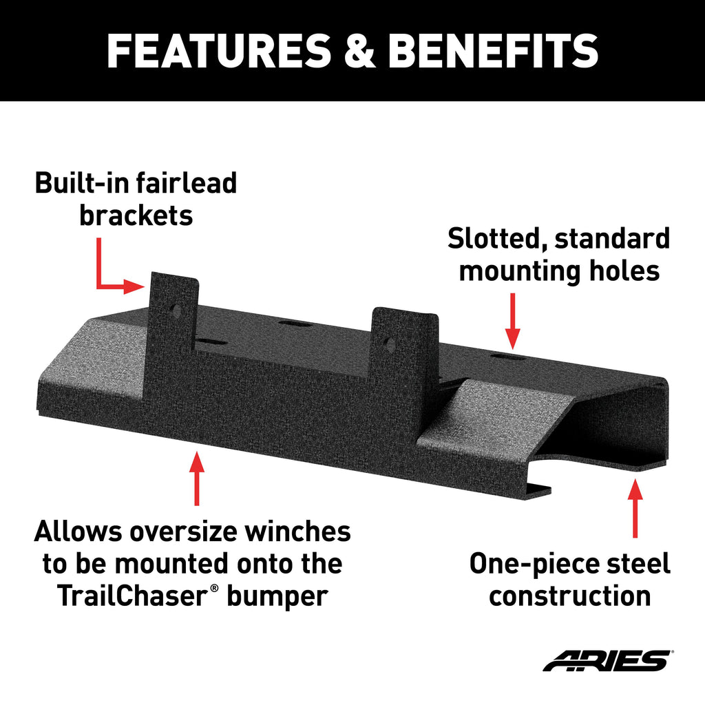 ARIES 2072100 Winch Adapter Plate with Fairlead Mount