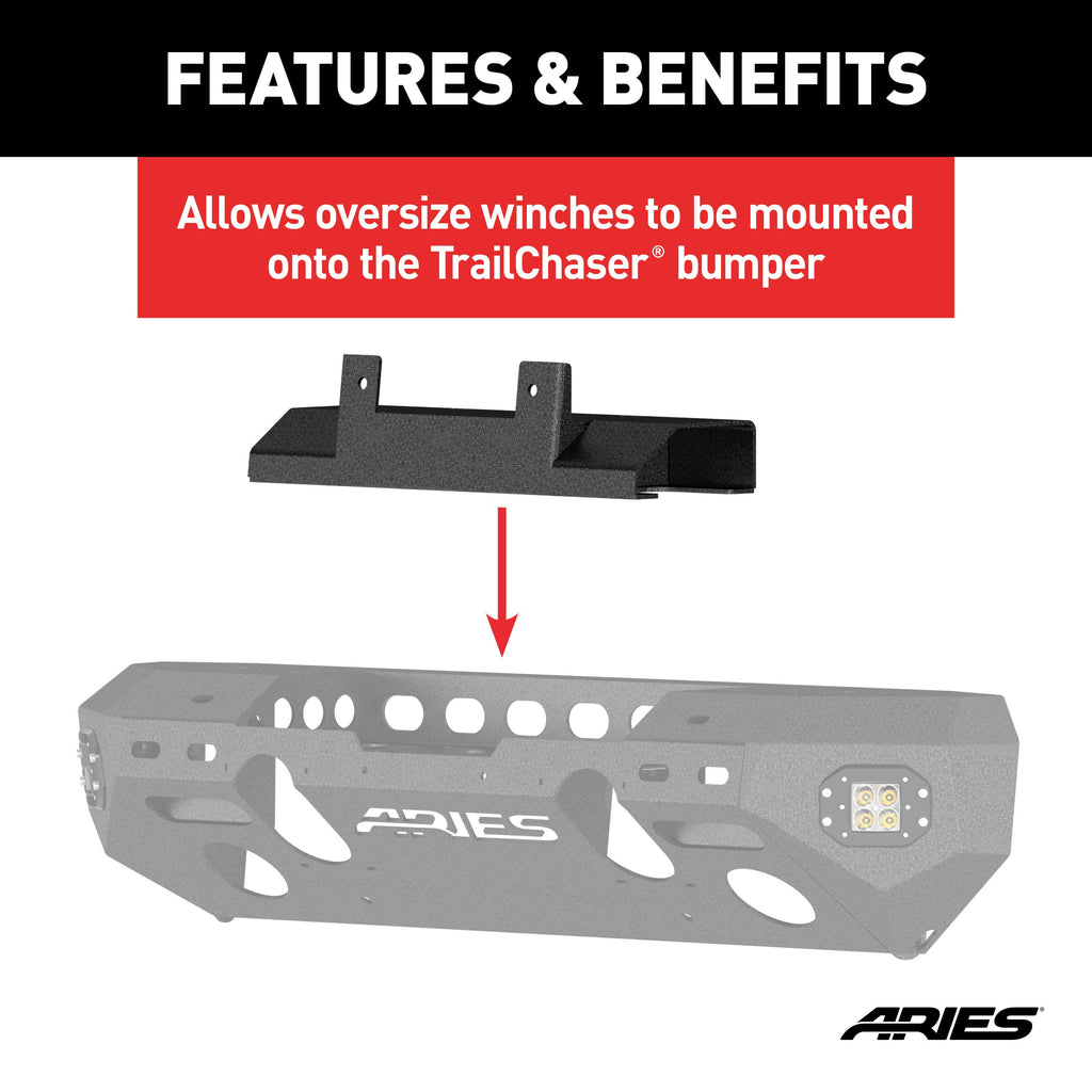 ARIES 2072100 Winch Adapter Plate with Fairlead Mount