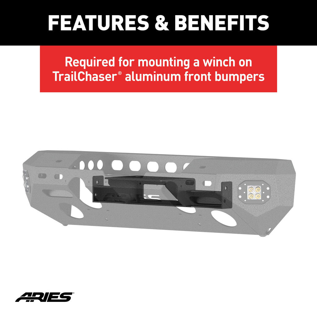 ARIES 2072101 TrailChaser Bumper Jeep JK Winch Reinforcement Bracket for Select Jeep Wrangler