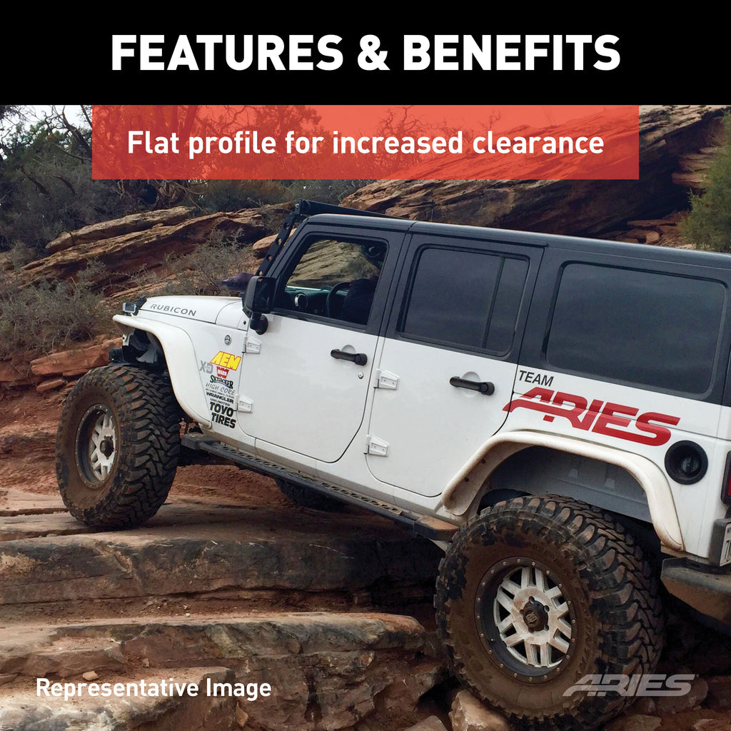 ARIES 2074102 Rocker Step Running Boards, Select Jeep Wrangler TJ for Select Jeep Wrangler