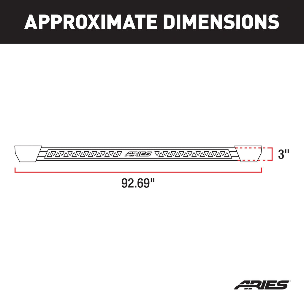 ARIES 2074120 Rocker Step Running Boards; Select Ford F150; F250; F350; F450; F550 Crew Cab - Truck Part Superstore