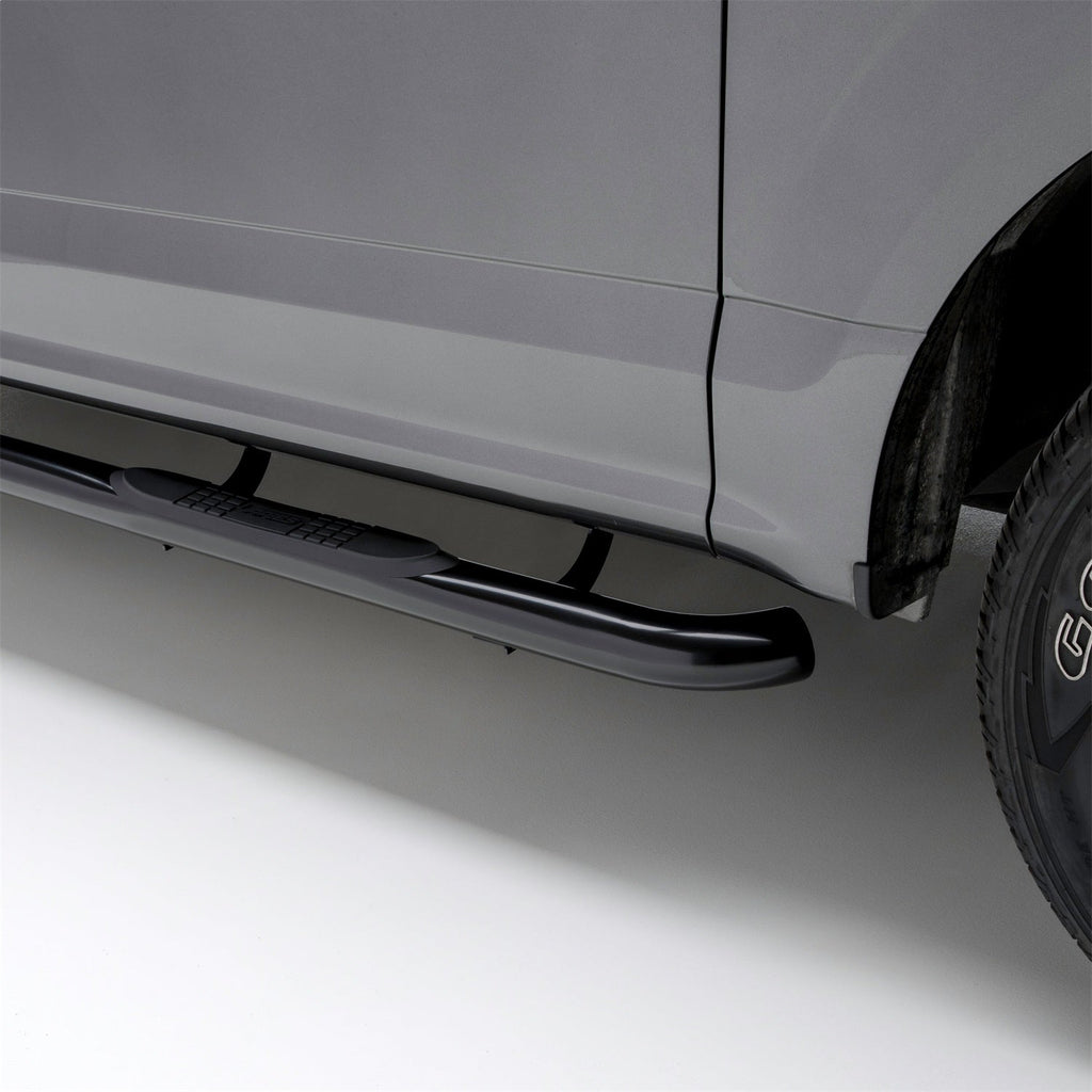 ARIES 208005 3in. Round Black Steel Side Bars; Select Mitsubishi Outlander; RVR - Truck Part Superstore