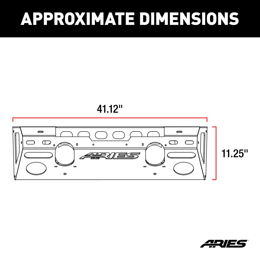 ARIES 2081000 TrailChaser Jeep Wrangler JK Steel Front Bumper Center Section - Truck Part Superstore