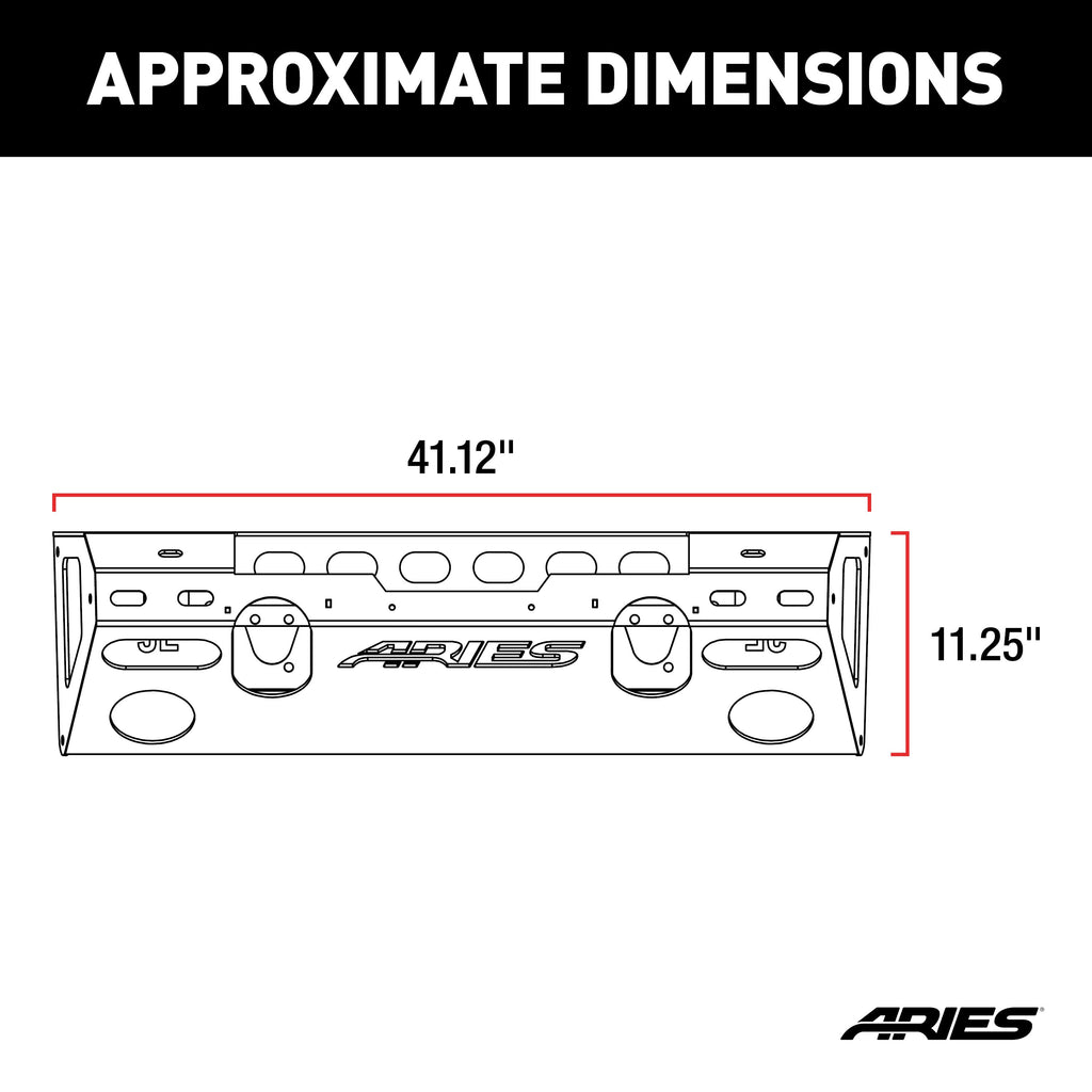 ARIES 2081003 TrailChaser Jeep Wrangler JL; Gladiator Steel Front Bumper Center Section - Truck Part Superstore