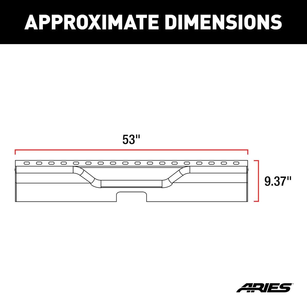 ARIES 2081025 TrailChaser Jeep Wrangler JL Aluminum Rear Bumper Center Section for Select Jeep Wrangler