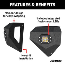 Load image into Gallery viewer, ARIES 2081200 TrailChaser Jeep Wrangler; Gladiator Steel Front Bumper Corners with LEDs - Truck Part Superstore