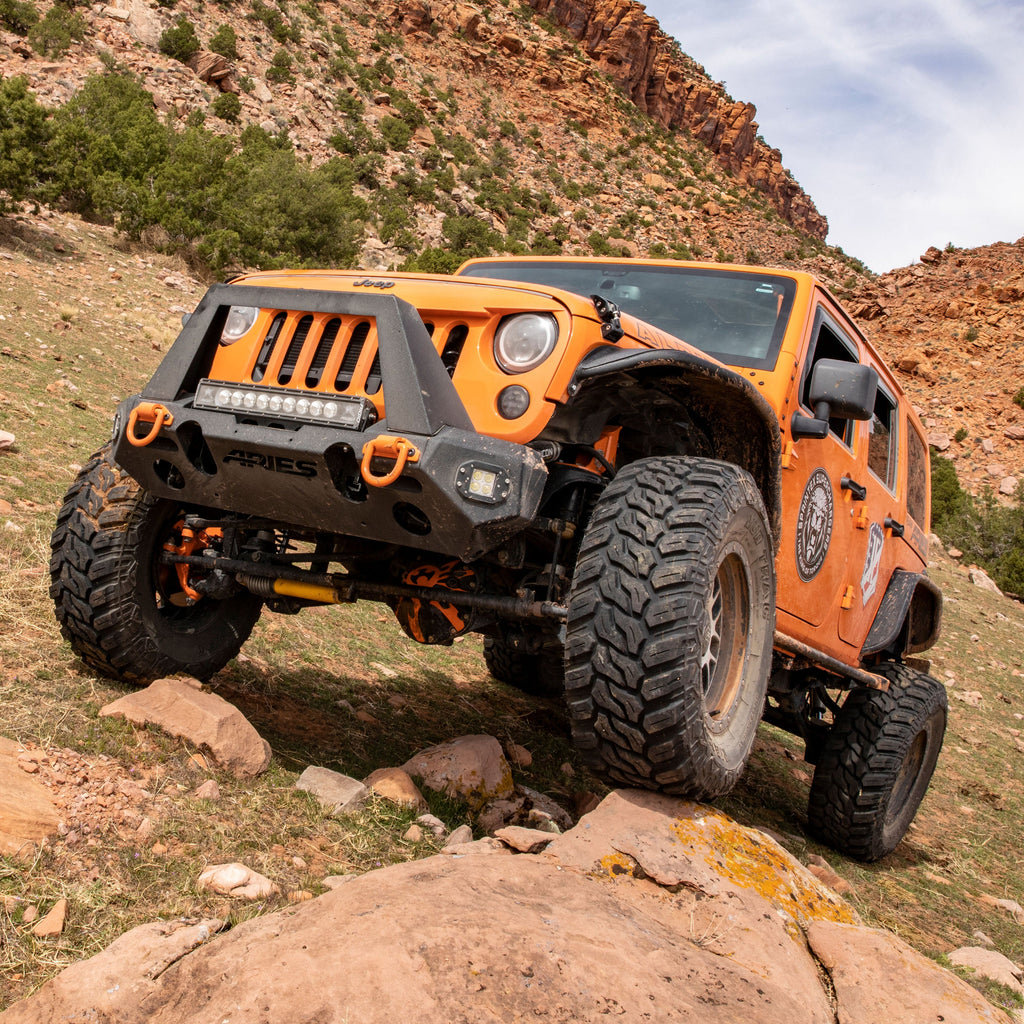 ARIES 2081200 TrailChaser Jeep Wrangler; Gladiator Steel Front Bumper Corners with LEDs - Truck Part Superstore