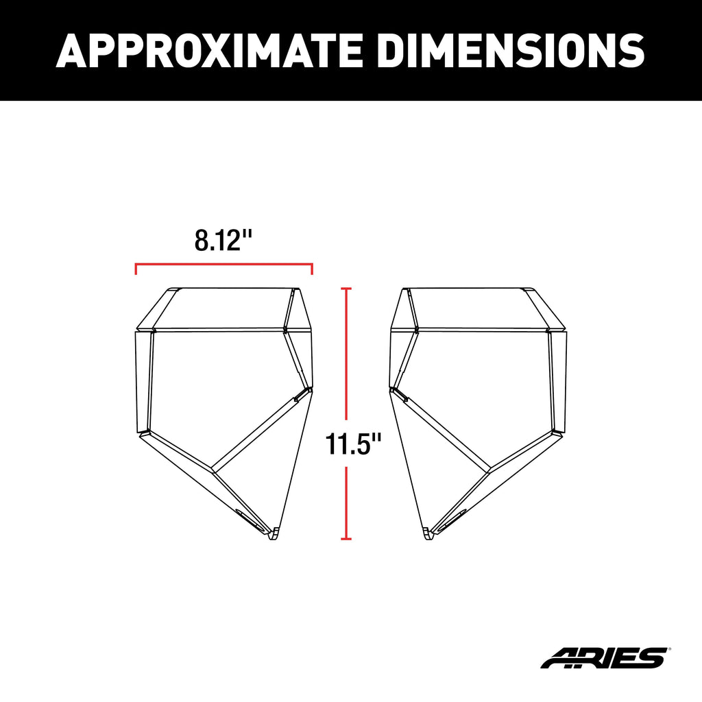 ARIES 2081206 TrailChaser Jeep Wrangler; Gladiator Steel Front Bumper Corners - Truck Part Superstore