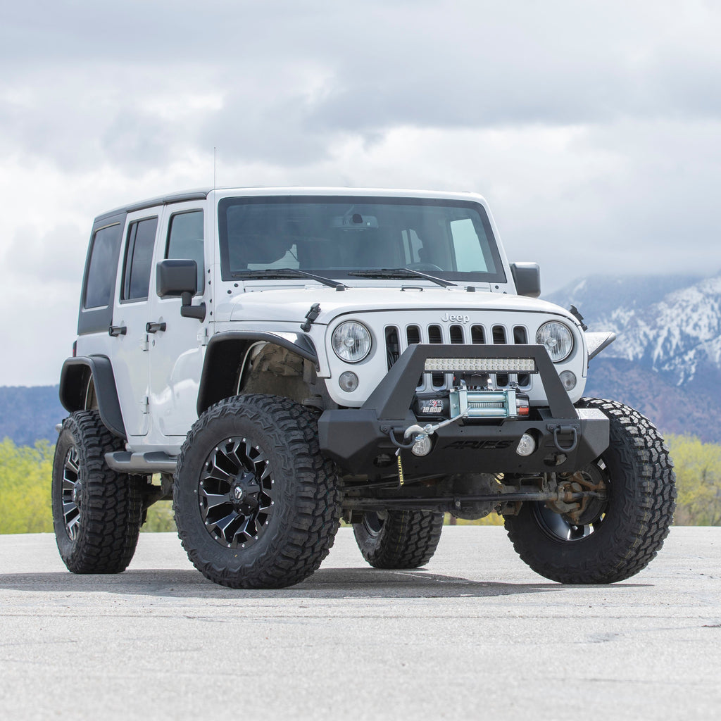 ARIES 2081207 TrailChaser Jeep Wrangler, Gladiator Aluminum Front Bumper Corners for Select Jeep Wrangler