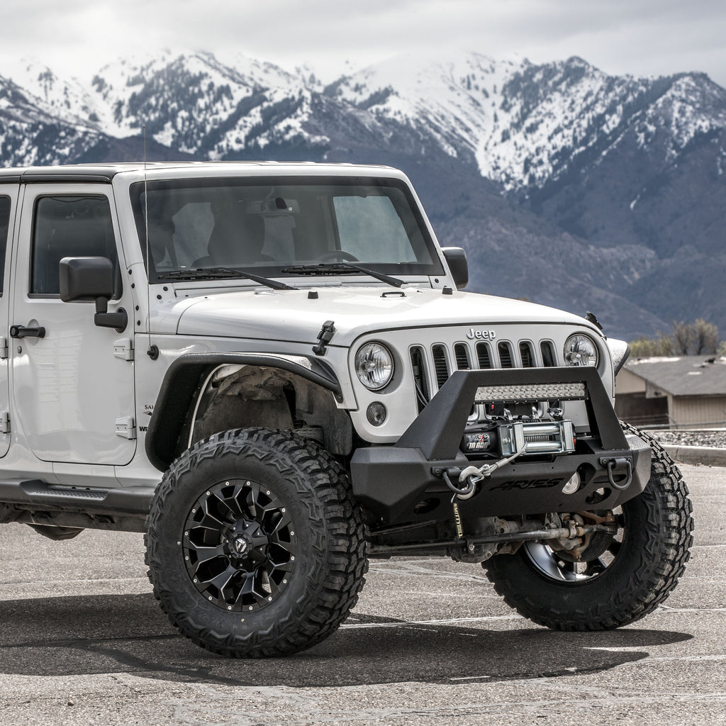 ARIES 2081207 TrailChaser Jeep Wrangler, Gladiator Aluminum Front Bumper Corners for Select Jeep Wrangler