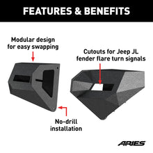 Load image into Gallery viewer, ARIES 2081209 TrailChaser Jeep Wrangler JL, Gladiator Aluminum Front Bumper Corners for Select Jeep Wrangler