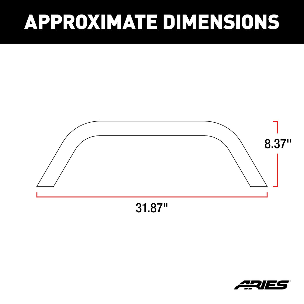 ARIES 2081255 TrailChaser Jeep Wrangler Aluminum Front Bumper Round Brush Guard for Select Jeep Wrangler