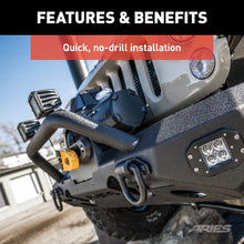 Load image into Gallery viewer, ARIES 2081255 TrailChaser Jeep Wrangler Aluminum Front Bumper Round Brush Guard for Select Jeep Wrangler