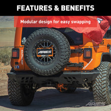 Load image into Gallery viewer, ARIES 2082036 TrailChaser Jeep Wrangler JK Aluminum Rear Bumper for Select Jeep Wrangler