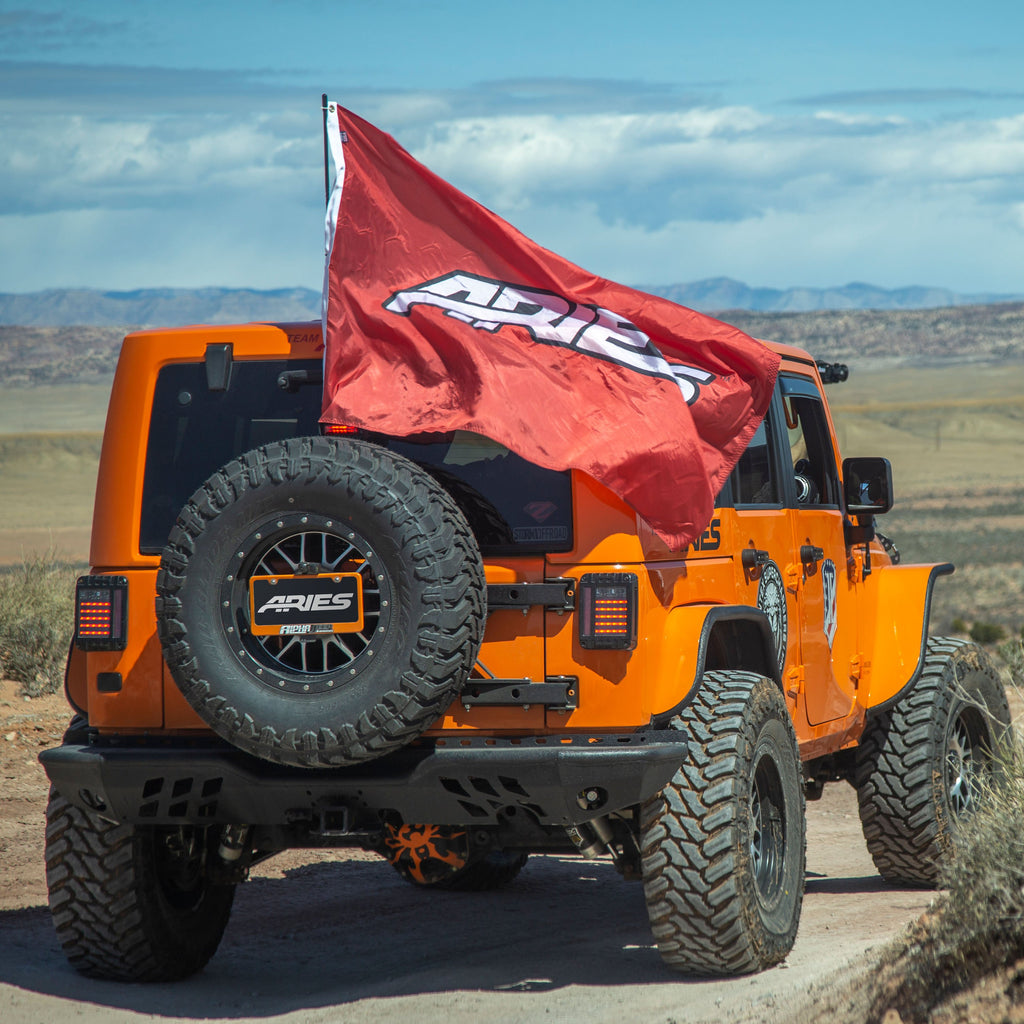 ARIES 2082036 TrailChaser Jeep Wrangler JK Aluminum Rear Bumper for Select Jeep Wrangler