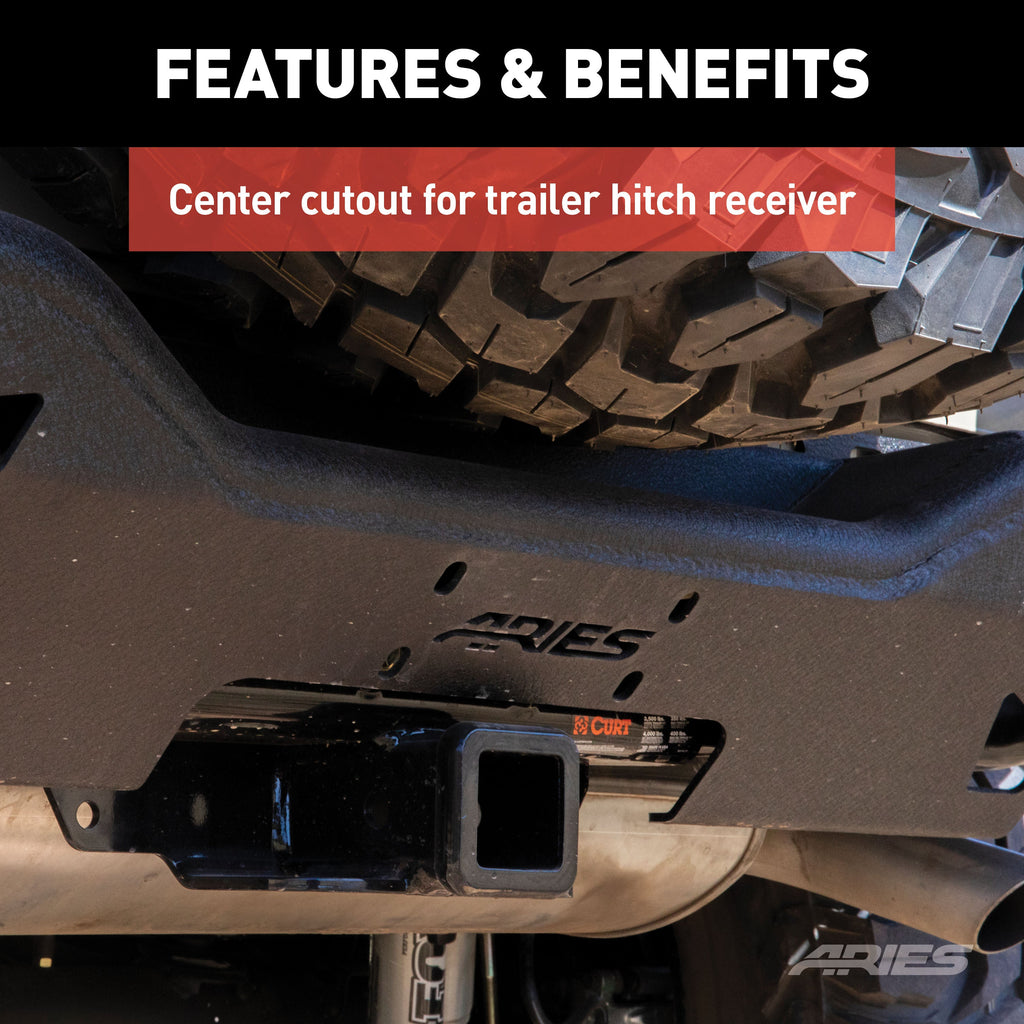 ARIES 2082038 ARIES 2082038 TrailChaser Black Steel Jeep Wrangler JK Rear Bumper - Truck Part Superstore