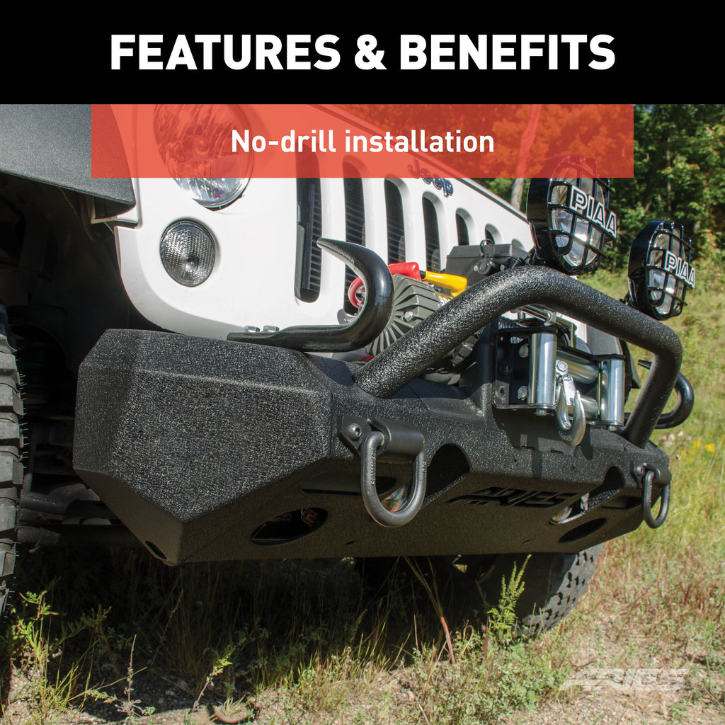 ARIES 2082050 TrailChaser Jeep Wrangler JK Steel Front Bumper (Option 4) - Truck Part Superstore