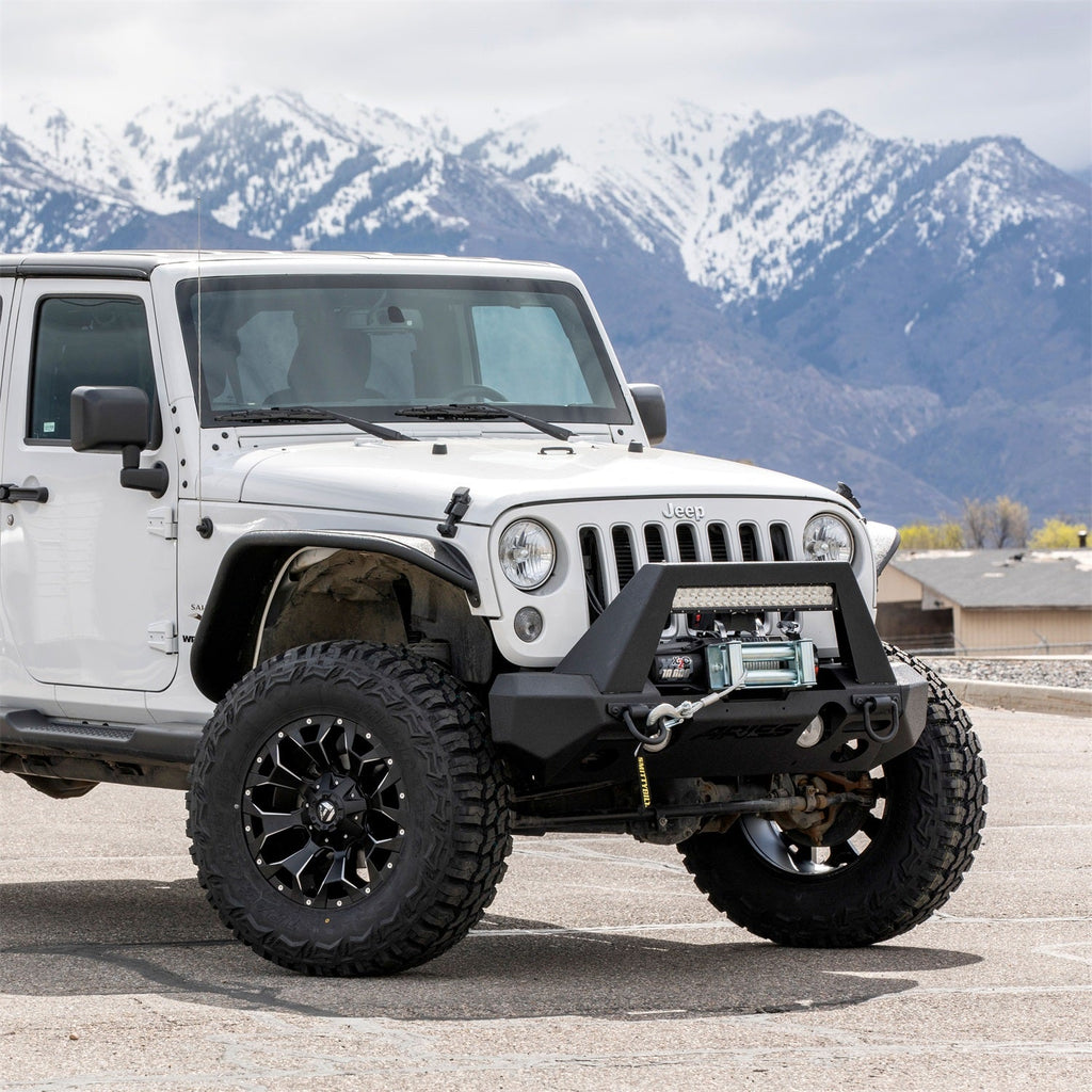 ARIES 2082051 TrailChaser Jeep Wrangler JK Steel Front Bumper (Option 2) - Truck Part Superstore