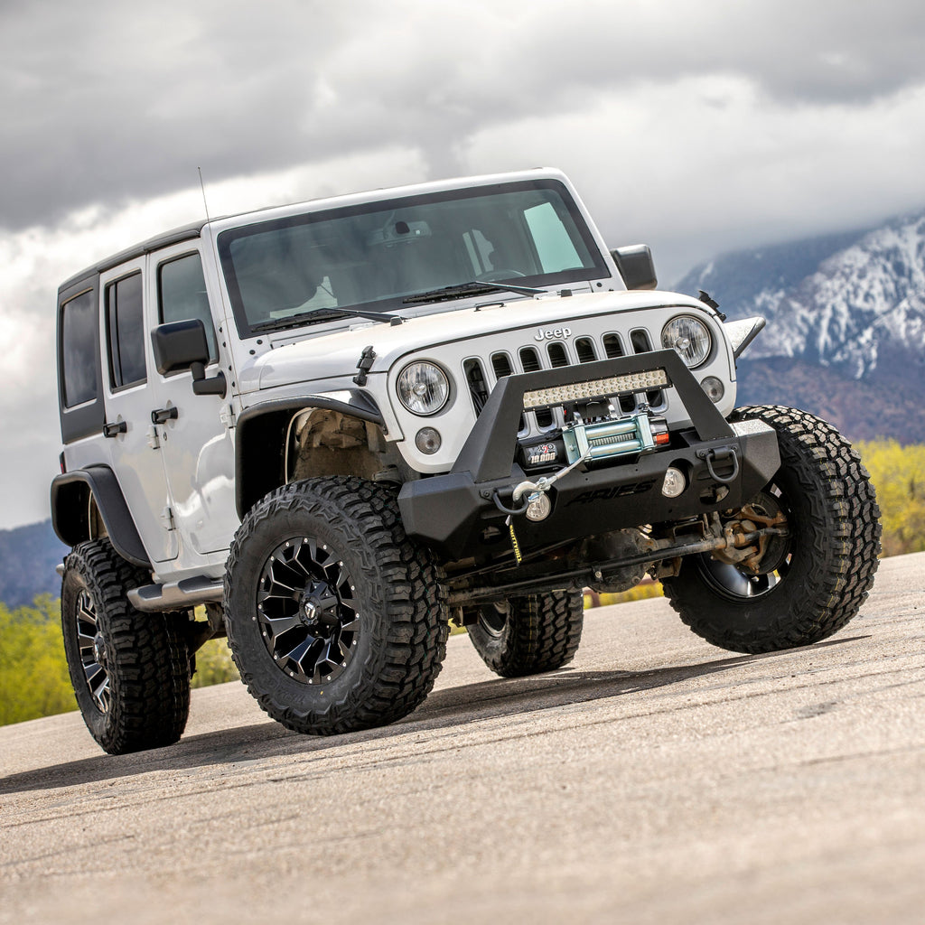 ARIES 2082055 TrailChaser Jeep Wrangler JK Aluminum Front Bumper (Option 2) for Select Jeep Wrangler