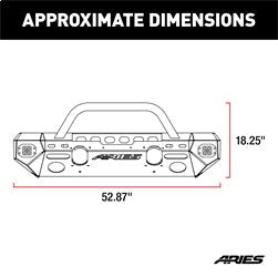 ARIES 2082056 TrailChaser Jeep Wrangler JK Steel Front Bumper (Option 3) - Truck Part Superstore