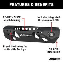 Load image into Gallery viewer, ARIES 2082057 TrailChaser Jeep Wrangler JK Steel Front Bumper (Option 5) - Truck Part Superstore